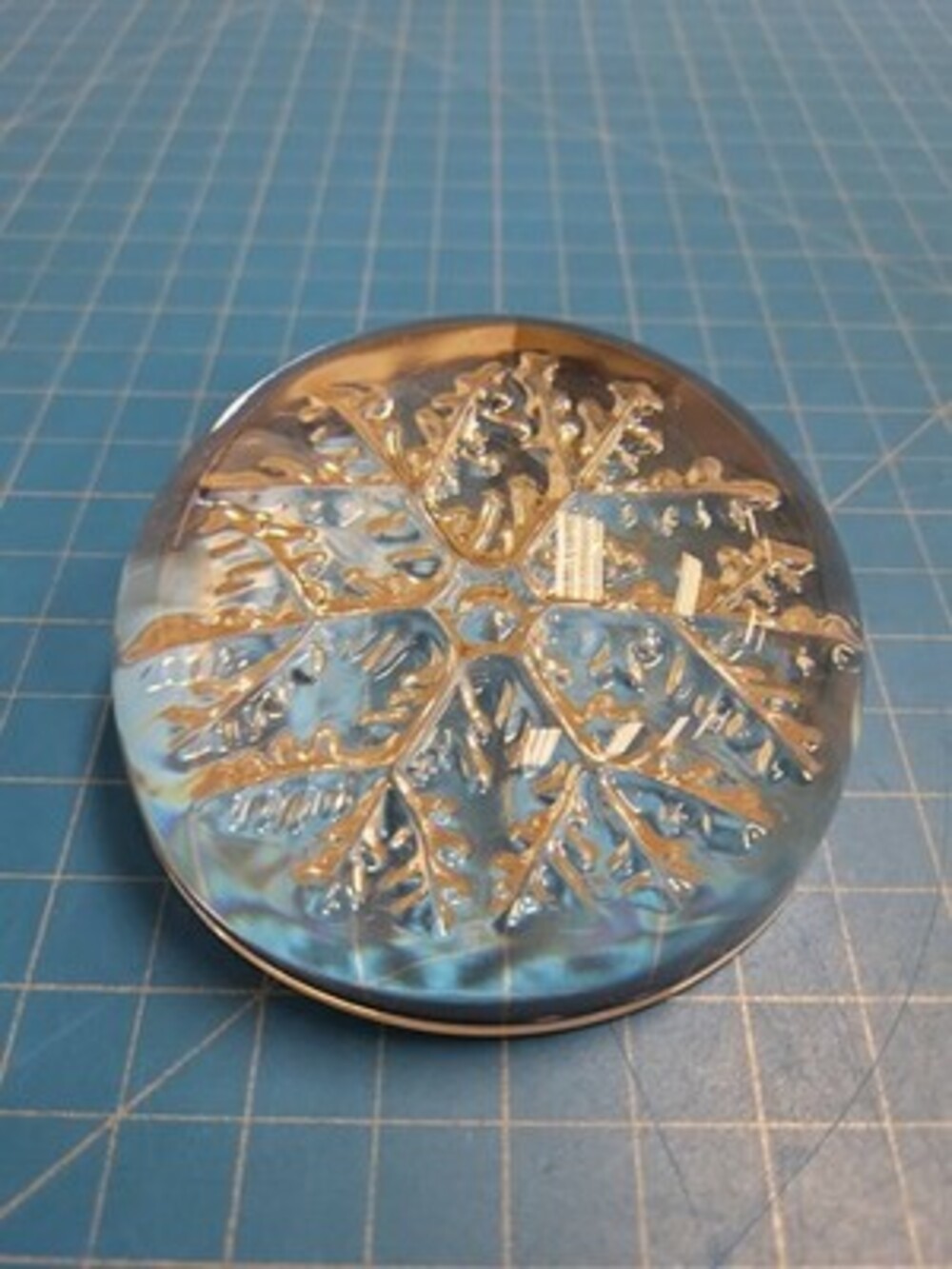 Cristal France Lead Crystal Snowflake Paperweight France Art Glass Decor